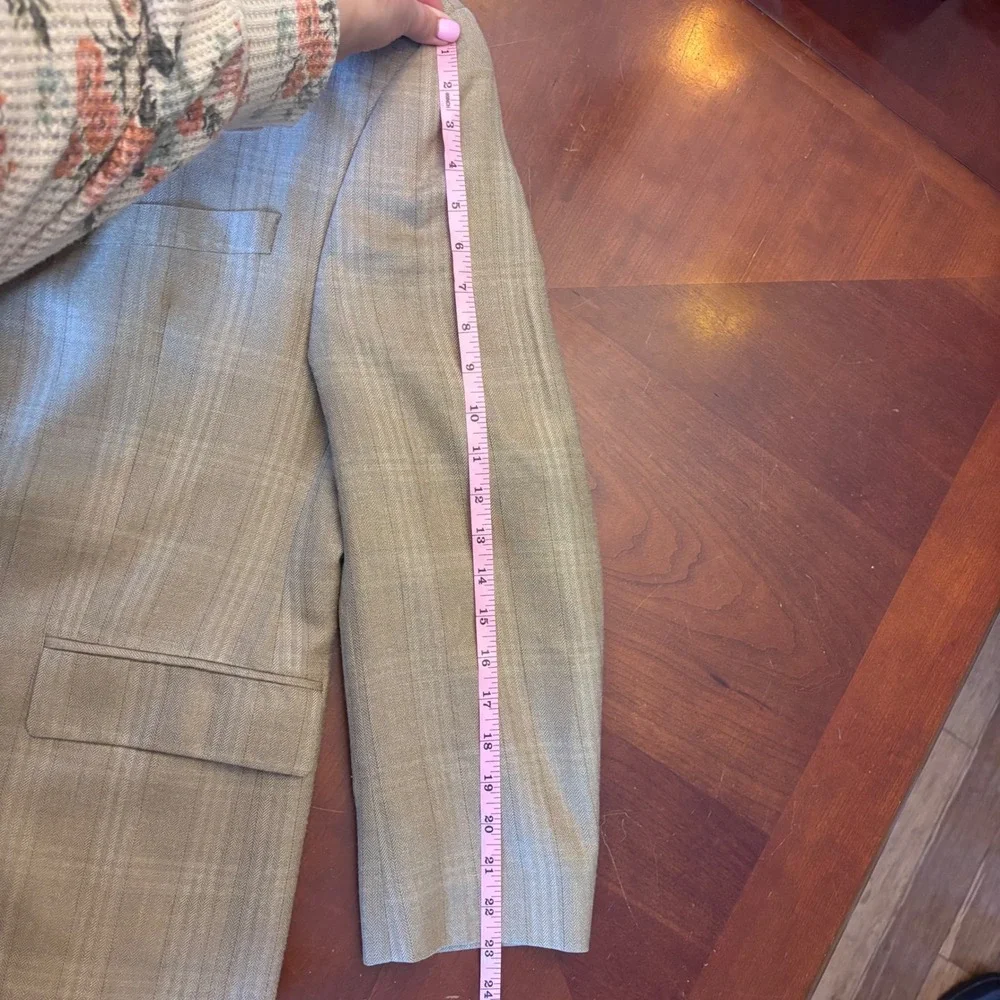 Lauren‎ Ralph Lauren | Made in Canada | Mens 40S | Silk Wool Blazer | Glen Plaid